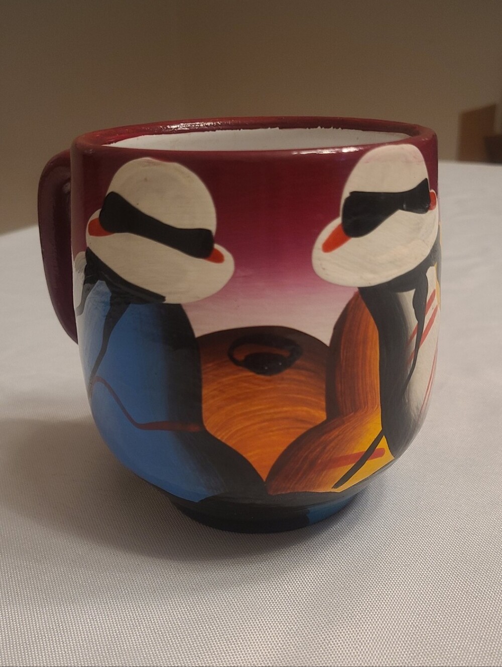 South American Folk Art Pottery Mug